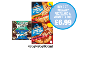 Chicago Town Takeaway Stuffed Crust Loaded Cheese, Pepperoni, Viennetta Mint, Vanilla - Buy 2 Chicago Town Takeaway Pizzas And A Viennetta for £6.99 at Premier