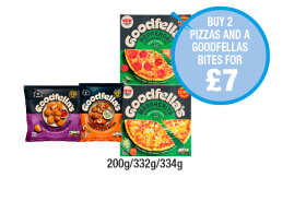 Goodfellas Pepperoni, Margherita, Cheesy Pizza Bites, Mozzarella Cheese - Buy 2 Pizzas And A Goodfellas Bites for £7 at Premier