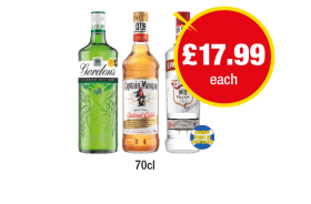 Gordon's, Captain Morgan, Smirnoff - Now Only £17.99 at Premier