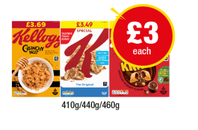 Kelloggs Crunchy Nut, Special K, Krave - Now Only £3 at Premier