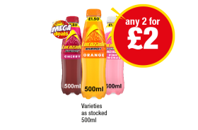 Lucozade Energy Cherry, Orange, Zero Sugar Pink Lemonade - Any 2 for £2 at Premier