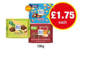 Ritter Sport Pistachio, Haribo Balla Bites, Rum Raisins Hazelnuts - Now Only £1.75 at Premier