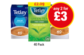 Tetley Original, Decaf, Green Tea - Any 2 for £3 at Premier