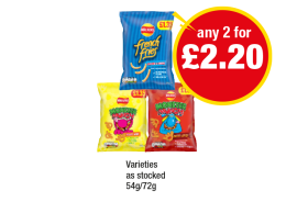Walkers French Fries, Monster Munch Roast Beef, Sweet & Spicy - Any 2 for £2.20 at Premier