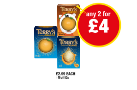 Terry's Chocolate Orange, Caramel, Toffee Crunch - Any 2 for £4 at Premier