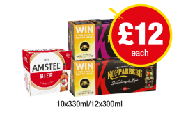 Amstel, Kopparberg Mixed Fruit, Strawberry & Lime - Now Only £12 at Premier