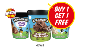 Ben & Jerry's Phish Food, Chocolate Fudge Brownie, Cookie Dough - Buy 1 Get 1 FREE at Premier
