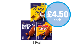 Cadbury Flake 99, Dairy Milk, Crunchie Blast - Now Only £4.50 at Premier