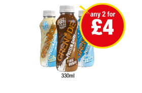 Grenade Protein Shake White Chocolate Fudge Brownie, Cookies & Cream - Any 2 for £4 at Premier