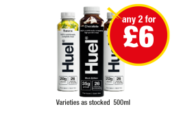 Huel Banana, Chocolate, Iced Coffee Caramel - Any 2 for £6 at Premier