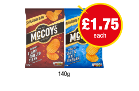 McCoy's Flame Grilled Steak, Salt & Malt Vinegar - Now Only £1.75 at Premier