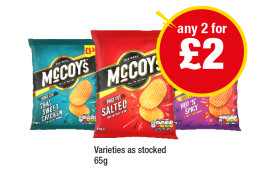 McCoy's Thai Sweet Chicken, Salted, Hot 'N' Spicy - Any 2 for £2 at Premier