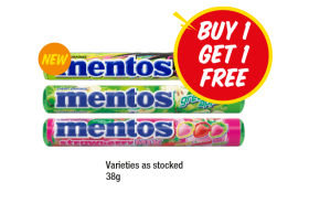 Mentos Sour Tones, Green Apple, Strawberry Mix - Buy 1 Get 1 FREE at Premier