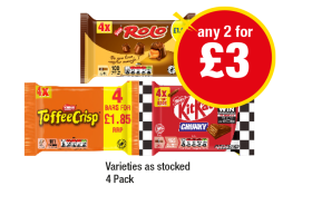 Rolo, Toffee Crisp, KitKat Chunky - Any 2 for £3 at Premier