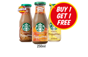 Starbucks Frappuccino, Pumpkin Spice, Vanilla - Now Only Buy 1 Get 1 FREE at Premier
