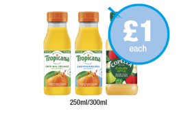 Tropicana Orange, Smooth, Copella Cloudy Apple - Now Only £1 at Premier