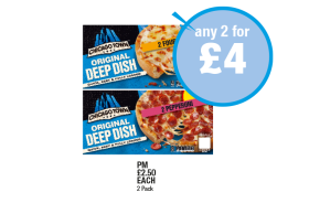 Chicago Town Original Deep Dish Four Cheese, Pepperoni - Any 2 for £4 at Premier
