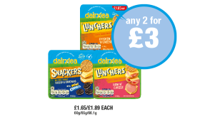 Dairylea Lunchers Chicken 'N' Cheese, Ham 'N' Cheese, Cheese & Crackers Oreo - Now Only £1.50 at Premier