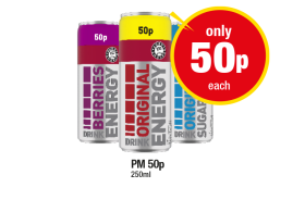 Energy Drink Original, Berries, Sugar Free - Now Only 50p at Premier