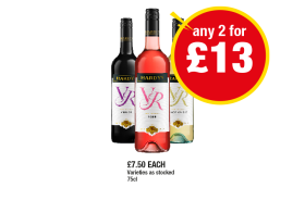 Hardy's VR Merlot, Rosé, Pinot Grigio - Any 2 for £13 at Premier