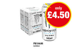 Monster Energy Ultra Zero Sugar - Now Only £4.50 at Premier