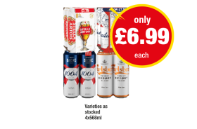 Stella Artois,  Budweiser, Kronenbourg, Carlsberg Export - Now Only £6.99 at Premier