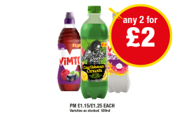 Vimto, Discovery, Levi Roots Caribbean Crush - Any 2 for £2 at Premier