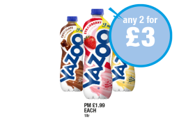 Yazoo Chocolate, Strawberry, Banana - Any 2 for £3 at Premier