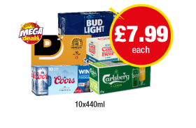 Bud Light, Bodingtons, Brewdog Cold Beer, Coors, Carlsberg - Now Only £7.99 at Premier