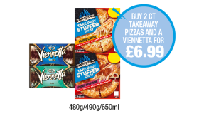 Chicago Town Pizza Loaded Cheese, Pepperoni, Viennetta Vanilla, Mint - Now Only Buy 2 Chicago Town Pizzas And A Viennetta for £6.99 at Premier