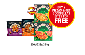 Goodfella's Margherita, Pepperoni, Cheesy Pizza Bites, Mozzarella Cheese Bites - Now Only Buy 2 Pizzad & Get Goodfellas Bites for FREE at Premier