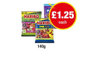 Haribo Bone Shakers, Sour Bats, Halloween Mixx - Now Only £1.25 at Premier
