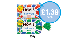 Hovis Soft White Medium, Thick - Now Only £1.39 at Premier