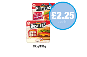 Rustlers Bacon Cheeseburger, Quarter Pounder - Now Only £2.25 at Premier