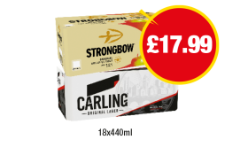Strongbow, Carling - Now Only £17.99 at Premier