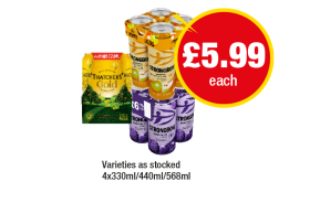 Thatcher's Gold, Strongbow, Dark Fruits - Now Only £5.99 at Premier