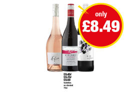 Kylie Minogue Rosé, Calvet Merlot, B.Ink Red Blend - Now Only £8.49 each at Premier