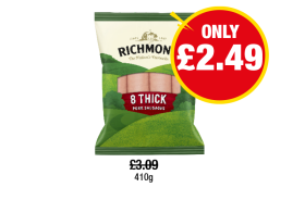 Richmond Thick Pork Sausages - Now Only £2.49 each at Premier