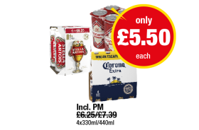 Stella Artois, Cruzcampo, Corona Extra - Now Only £5.50 each at Premier