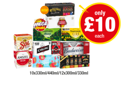 Kopparberg Berry Variety, Variety Pack, Stella Artois, Thatchers Haze, Gold, Juicy Apple, Sol, Carling, Budweiser, Amstel - Now Only £10 at Premier