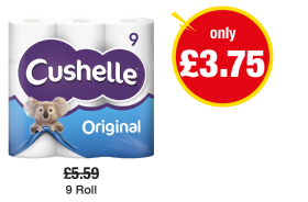 Cushelle Original Toilet Tissue - Was £5.59 - Now only £3.75 at Premier