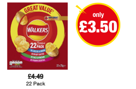 Walkers 22 Classic Pack - Was £4.49 - Now only £3.50 at Premier
