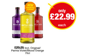 Whitley Neill Handcrafted Gin, Rhubarb & Ginger, Pineapple, Raspberry - Now only £22.99 each at Premier