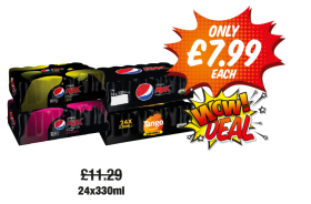 WOW DEAL: Pepsi Max, Lime, Cherry, Tango Orange Original - Was £11.99 - Now only £7.99 each at Premier