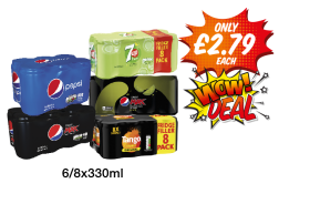 WOW DEAL: Pepsi, Pepsi Max, 7up Free, Pepsi Max Lime, Tango Orange - Now only £2.79 each at Premier