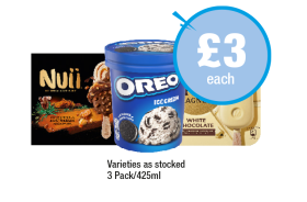 Nuii Ice Cream, Oreo Ice Cream, Magnum White Chocolate - Now Only £3 at Premier