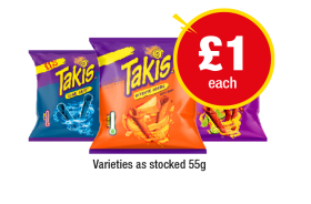 Takis Blue Heat, Intense Nacho, Fuego - Now Only £1 at Premier