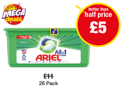MEGA DEAL: Ariel All in 1 Pods - Was £11 - Now only £5 at Premier