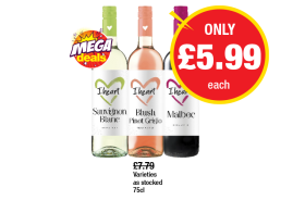 MEGA DEAL: I Heart Wines Sauvignon Blanc, Blush Pinot Grigio, Malbec - Now Only £5.99 each at Premier