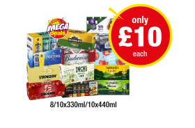 Stella Artois, Brewdog Variety, Magners, Poretti, Fosters, Budweiser, Thatchers Juicy Apple, Strongbow, Strawberry, Inch's, Thatcher's Gold, Haze, Kopparberg Variety - Now Only £10 at Premier